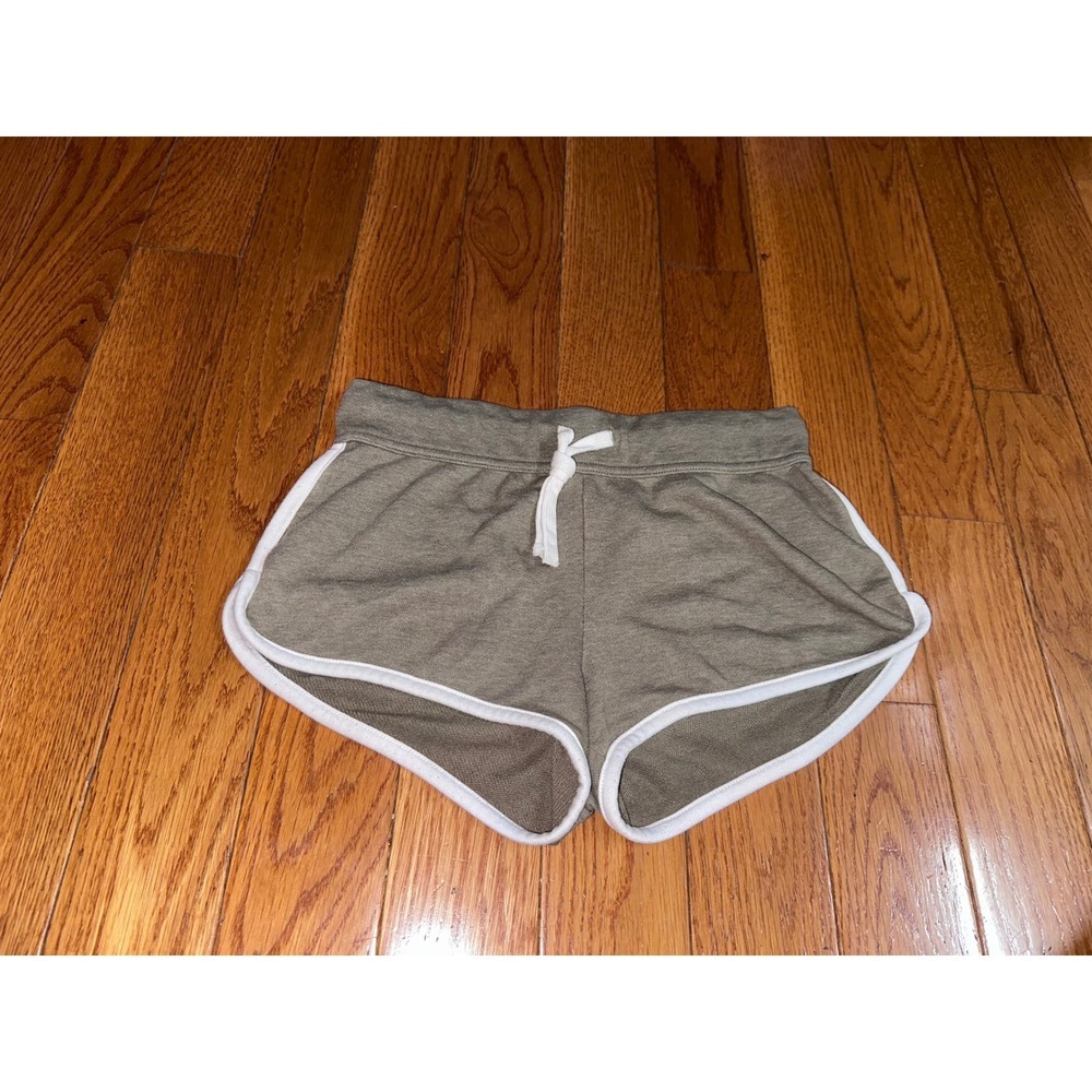 Women's H&M Divided Olive Green Athletic Shorts White Trim Drawstring XS